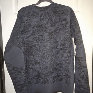 lululemon athletica Men's Black Patterned Crewneck Sweater